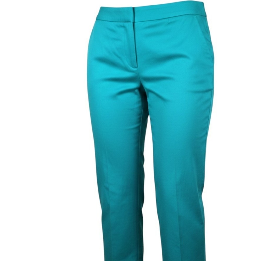 Lane Bryant Capri Pants Womens 18 Teal Blue Cropped Stretch Cotton Casual Work